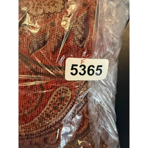 Chicos 2 US Large Paisley Knit Top Orange Purple Metallic Dolman Sleeve 3/4 Chic - Image 9