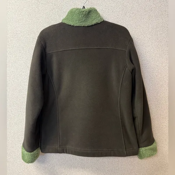 Patagonia Synchilla Women Size Large Green Fleece‎ Lined Full Zip Jacket. - Image 2