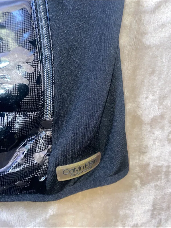 Calvin Klein Black Shiny Camouflage Puffer Vest - Image 4