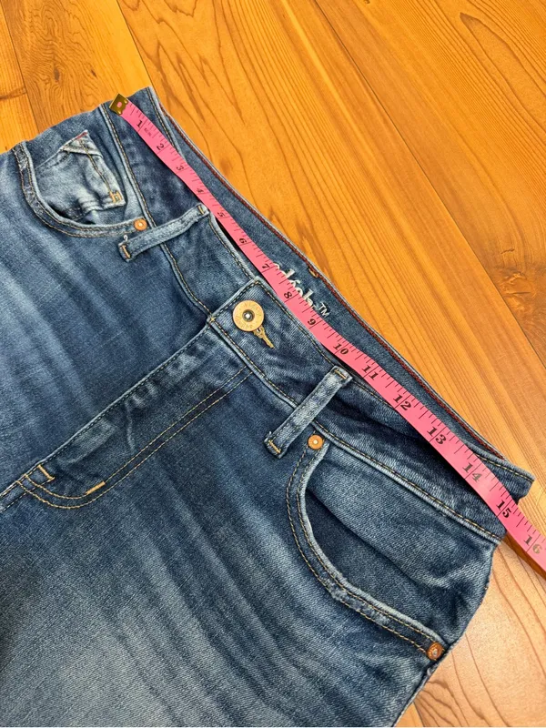 Maurices Edgely High Rise Curvy Flare Jeans Raw Hem Blue Women’s Size 12 Reg - Image 6