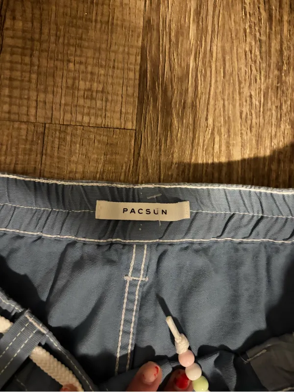 NWT Pacsun Blue Zip Off Low Rise Puddle Pants featuring convertible legs large - Image 10