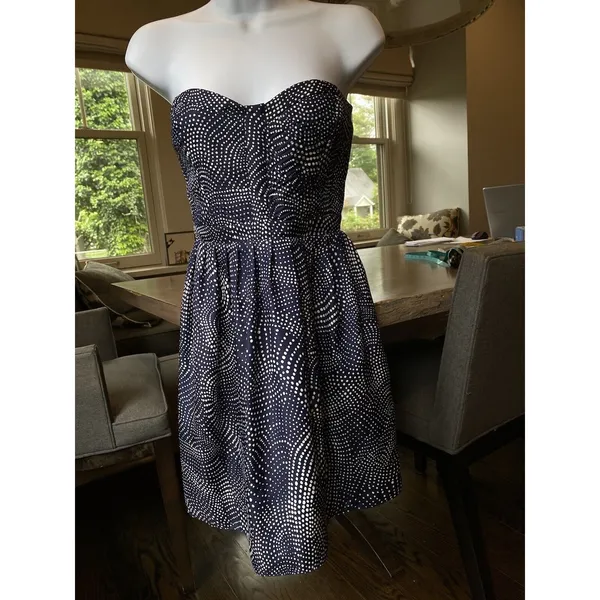 devlin Dress Size Small Strapless Blue White Quilted Smocked Mini from Nordstrom - Image 14