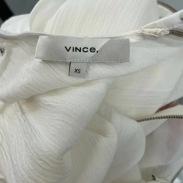 Vince Shirred Sleeveless Tiered Midi Long Dress in‎ Off White Size XS - Image 12