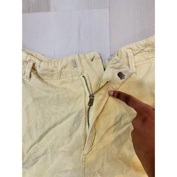 Abercrombie & Fitch Women Small Butter Yellow Linen Blend Shorts Coastal Retro - Image 4