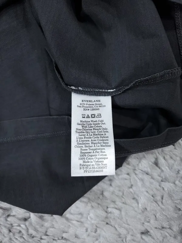 Everlane The Boyfriend Tee in Essential Cotton Black Gray Women's Size Small - Image 7
