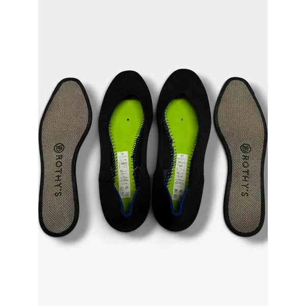 Rothy's The Flat Black Solid Round Toe Knit Ballet Flats Women 6.5 - Image 6