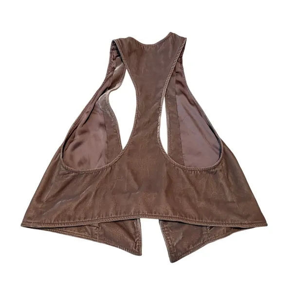 Free People Blush Suede Cropped Vest Top Mauve Boho Festival Size XS - Image 6