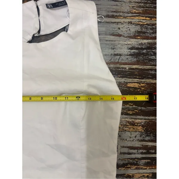 Zara Asymmetric one Sleeve Backless White Structure Bodysuit Large Minimalist - Image 10