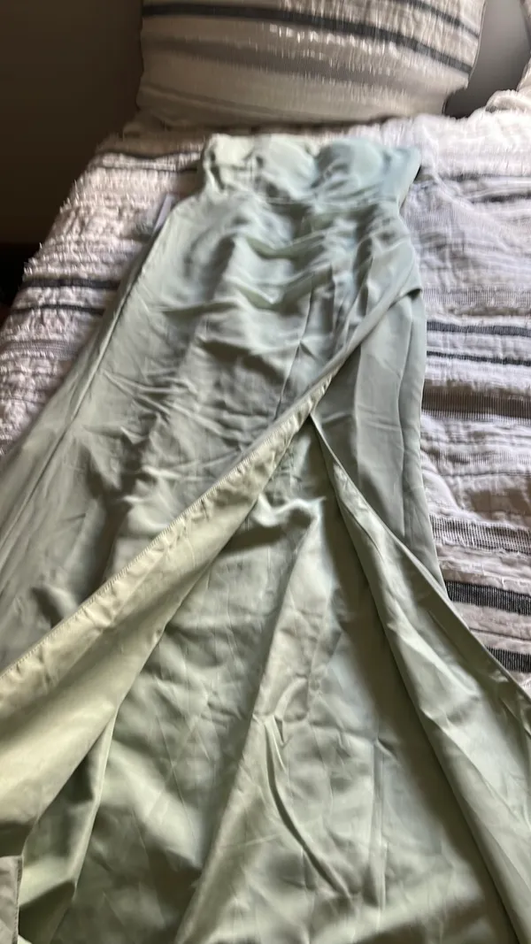 Azazie Bridesmaid Dress Sage Green - Image 2
