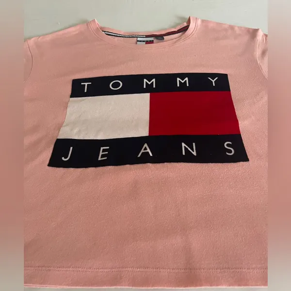Tommy Hilfiger Pink Graphic Tee size S - Image 2