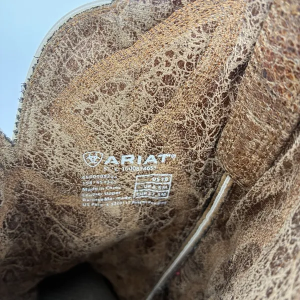 Ariat Heritage Western Cowboy Boots Women's 7 Tan Brown Distressed Leather - Image 3