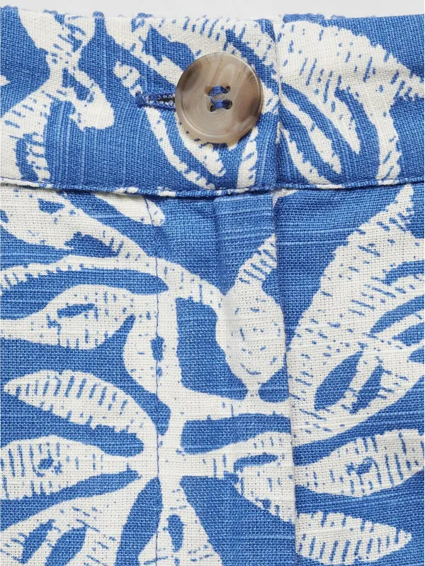 Mango Wide Leg Printed Pants NWT Blue Size Large - Image 5
