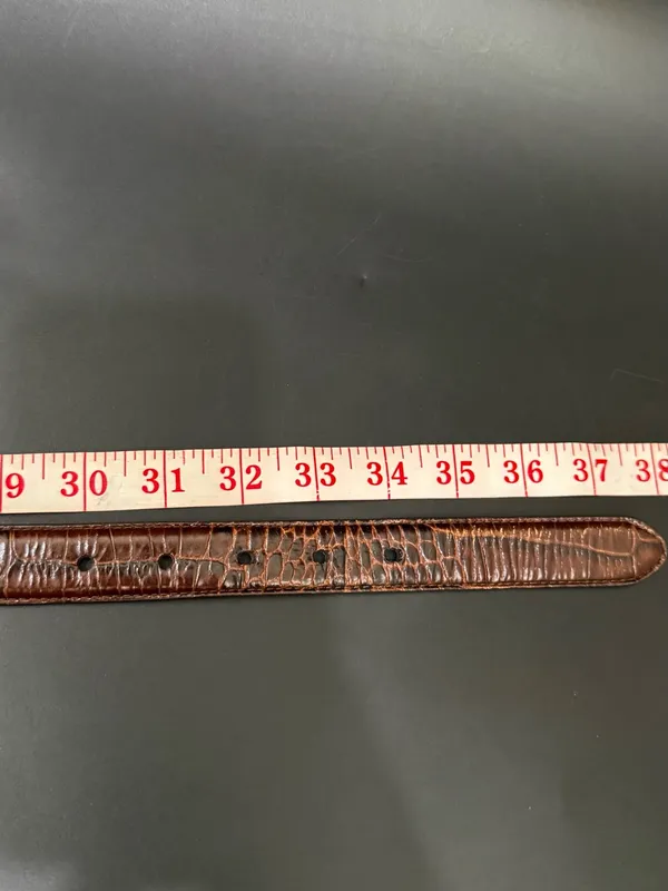 LRL LAUREN Ralph Lauren Brown/Beige Croc Leather Twist & Flip Reversible Belt 30 - Image 11