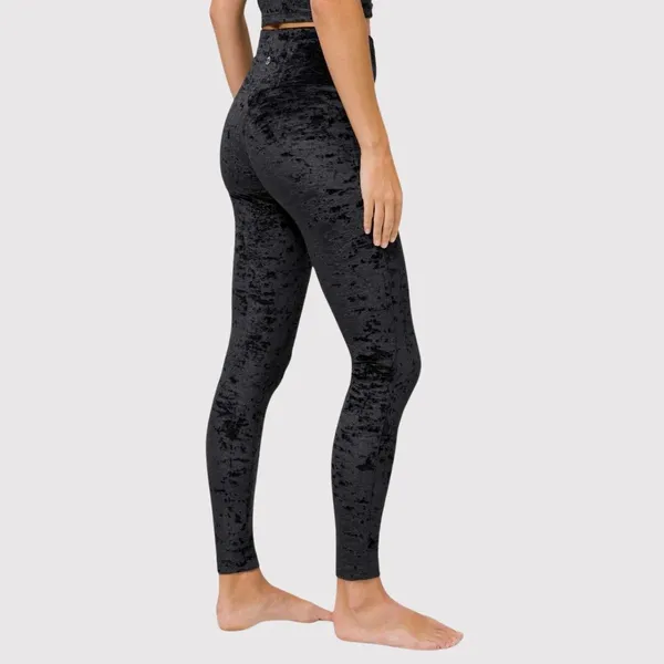 Lululemon Womens Leggings Black Velvet Wunder Lounge High Rise Tight 28" Size 6 - Image 3