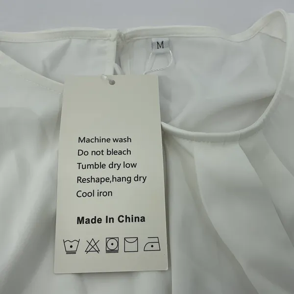 Women's Medium White Chiffon Blouse‎ Size Medium #1066 - Image 3