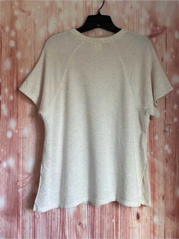 Offline By Aerie Heather Oatmeal Short Sleeve Side Slit Short Sleeve Sweatshirt - Image 7