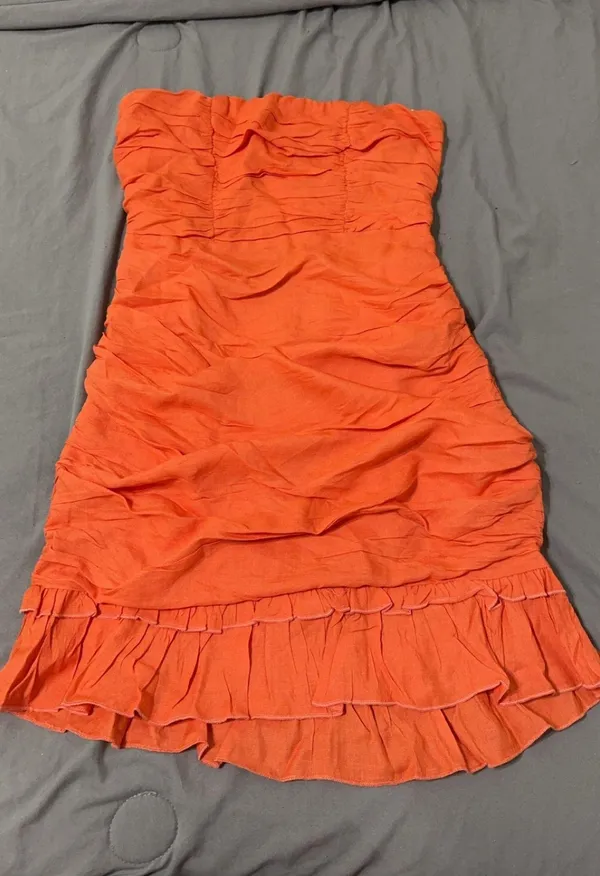 Hello Molly Orange Ruffle Dress - Image 2
