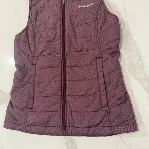 Columbia Dandi Camp Insulated Quilted Vest Women’s Small Maroon Red Mock Neck - Image 2