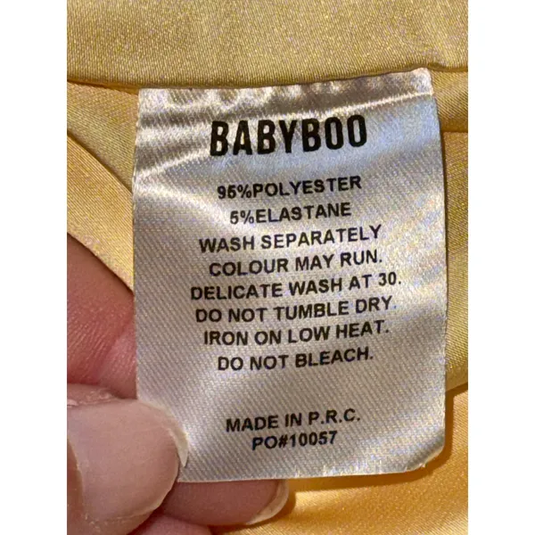 NWT Babyboo Misha Lemon Yellow Satin Strappy Open Back High Slit Maxi Dress Sz M - Image 6