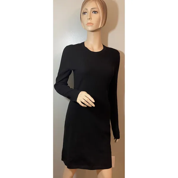 Marc by Marc Jacobs‎ Black Ribbed Long Sleeve Sweater Dress M4004574 Womens - Image 4