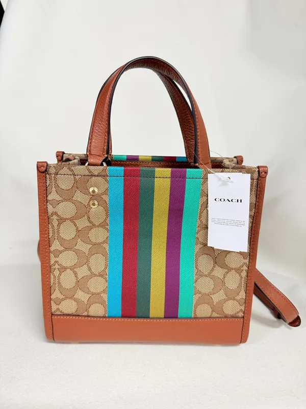 COACH Dempsey Tote 22 In Signature Jacquard With Stripe And Coach Patch C5637 - Image 3