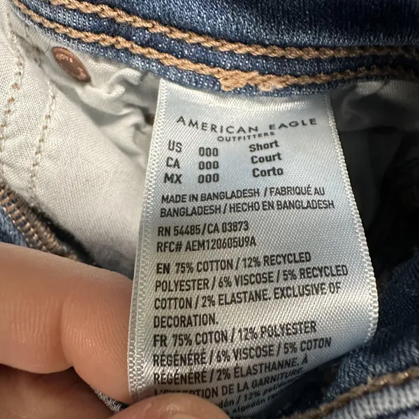 American Eagle Kick Boot Jeans Womens 000 Short Blue Wash Next Level Stretch - Image 10