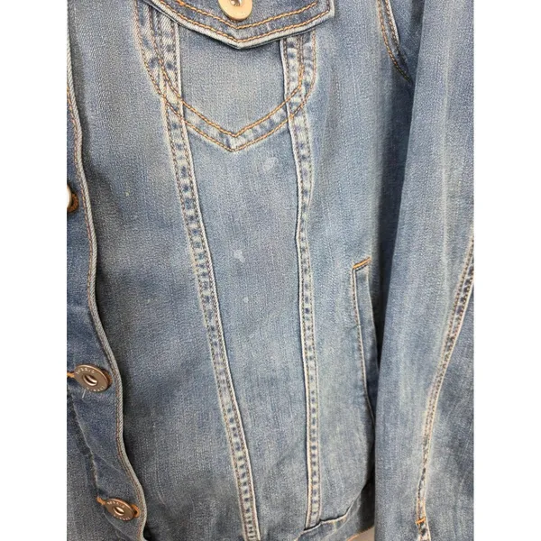 Torrid Classic Denim Trucker Jean Jacket Medium Wash 90s Country Grunge Rodeo 0L - Image 4