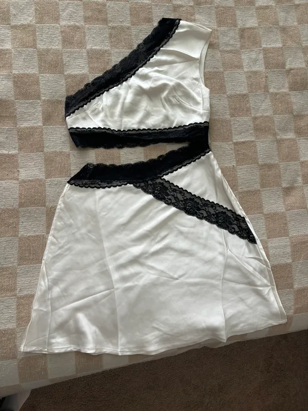 Billy j Emily One Shoulder Mini Dress White Size M - Image 2