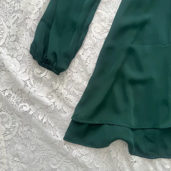 NWT Hunter Green Altar’d State Dress Size Large A-Line V-Neck Style - Image 3