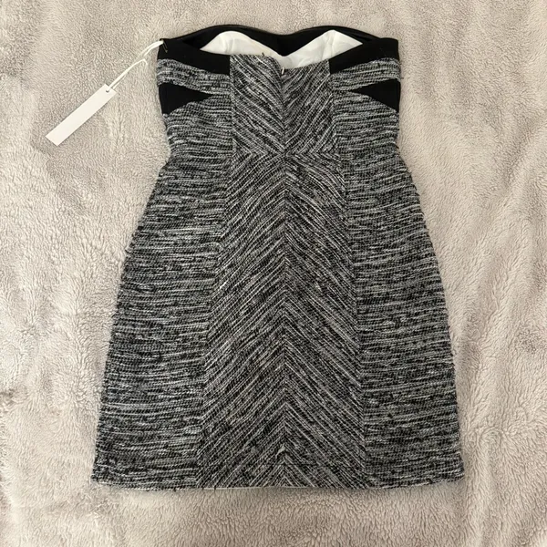 Free People FABLE Tweed Strapless Dress - Image 2