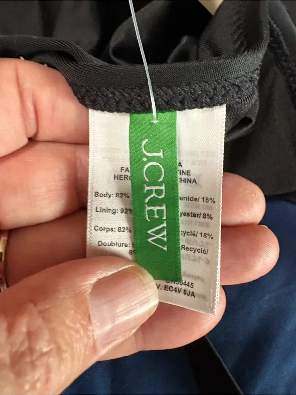 J Crew size 4 High Support Cross Back One Piece Swimsuit Deep V-neck black NWT - Image 2