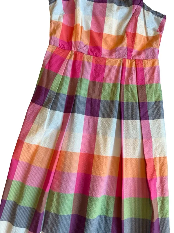 Kate Spade For Target Colorful Plaid Dress A-Line Spaghetti Strap Size Small - Image 3
