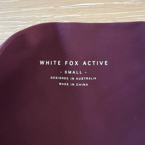 White Fox Active Leggings Size S Burgundy - Image 3