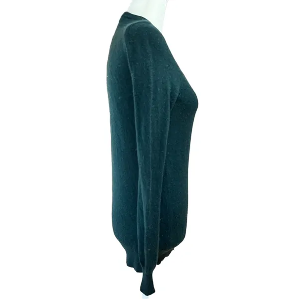 C by Bloomingdale's 2-Ply Cashmere Dark Green Sweater Sz S - Image 5