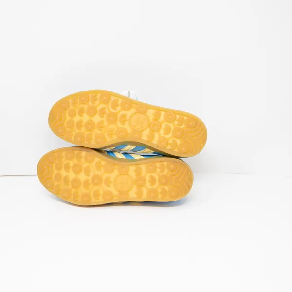 NEW Adidas Women's Gazelle Indoor Suede Lace Up Sneakers Shoes Semi Blue Yellow - Image 4
