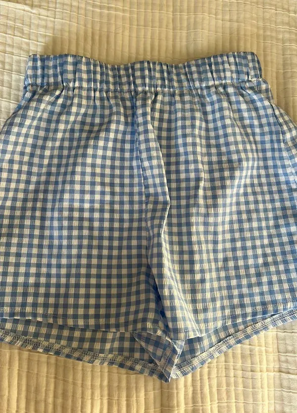 Blue gingham shorts Size XS - Image 3