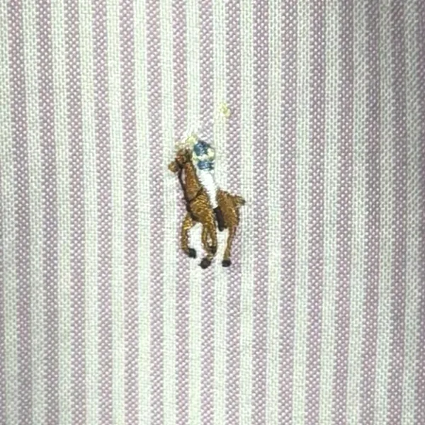Ralph Lauren Sport 100% Cotton Flesh Pony Pink‎ White Stripe Tank Top Rodeo 6 - Image 5