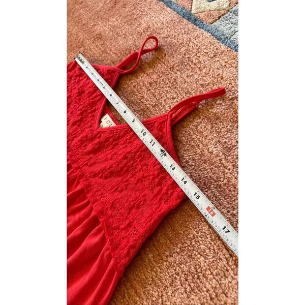 POL Coral Red Lace Slip Dress Nightgown Size S - Image 8