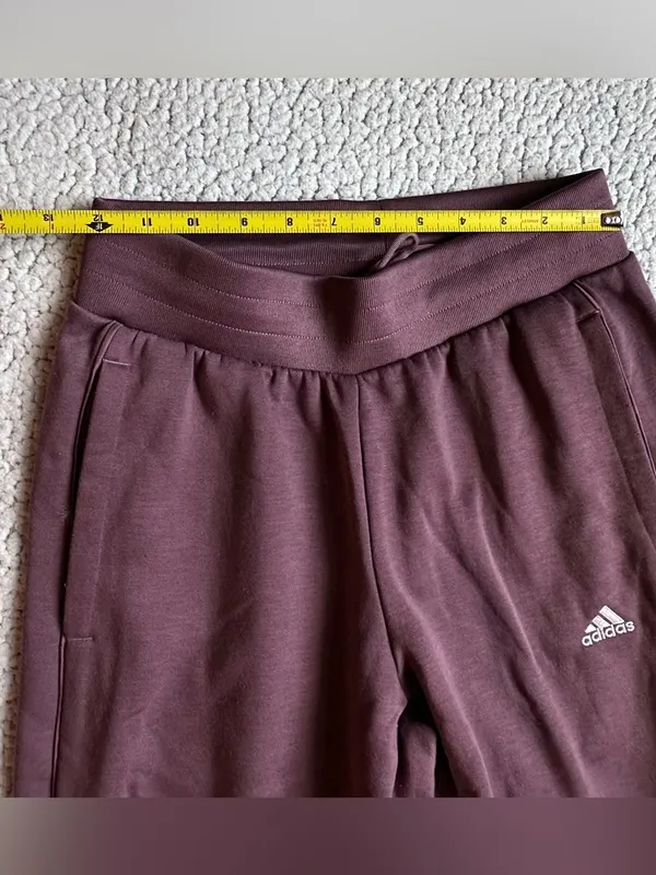 ADIDAS Relaxed Fit Fleece Tapered Active Jogger Pants Shadow Fig Purple XS - Image 5