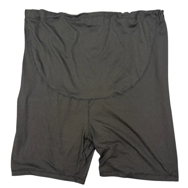Maternity Biker Shorts Women's XL Black High Waist Full Panel Stretch Athletic - Image 5