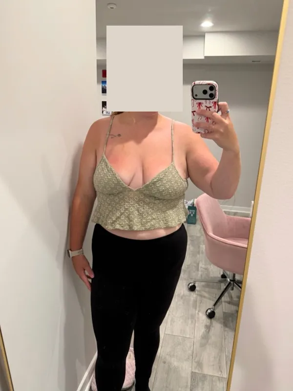 Cotton On Sage Green Floral Cropped Cami Top - Image 2