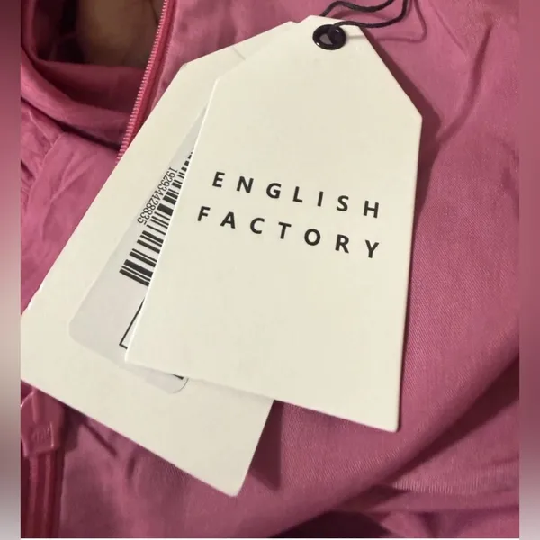 English Factory Square Neck Ruffle Smock Midi Dress Pink Sz XS NWT - Image 11