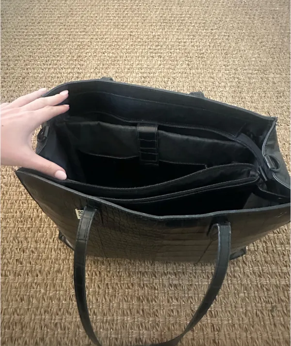 BEIS Work Tote in Black Crock - Image 3