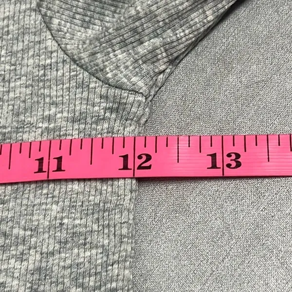 Skin Andreea Ali 0 XS Crop Top Gray Organic‎ Pima Cotton Ribbed Long Sleeve NWT - Image 9