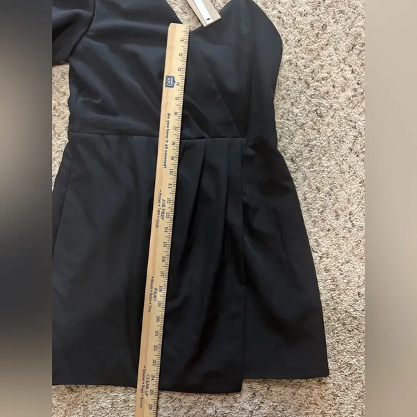 Do+Be NWT One Shoulder Mini Black Dress Puff Sleeve,‎ L - Image 13