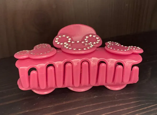 NWOT x Mickey Mouse hot pink rhinestone claw hair clip - Image 5