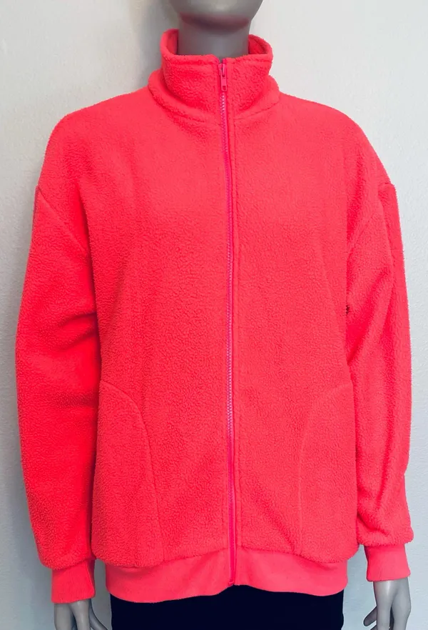 Urban Outfitters Neon Pink Fleece Pullover - Image 2