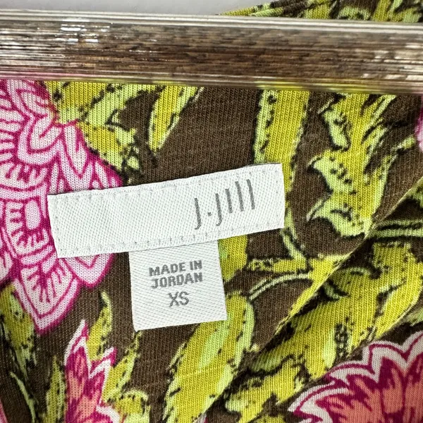 J Jill Maxi Dress XS Floral Brown Pink Boho Forest Fairy Cottagecore Earthy‎ - Image 3