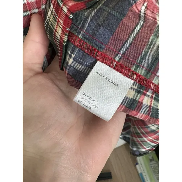 LDT Rachel Plaid Round Neck 3/4 Puff Sleeve Ruffled‎ Poof Swing Dress Size 2/S - Image 6