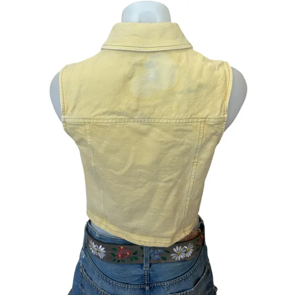 Tanya Taylor Butter Yellow Denim Vest Top SIZE 4 Waistcoat Western Designer $345 - Image 10
